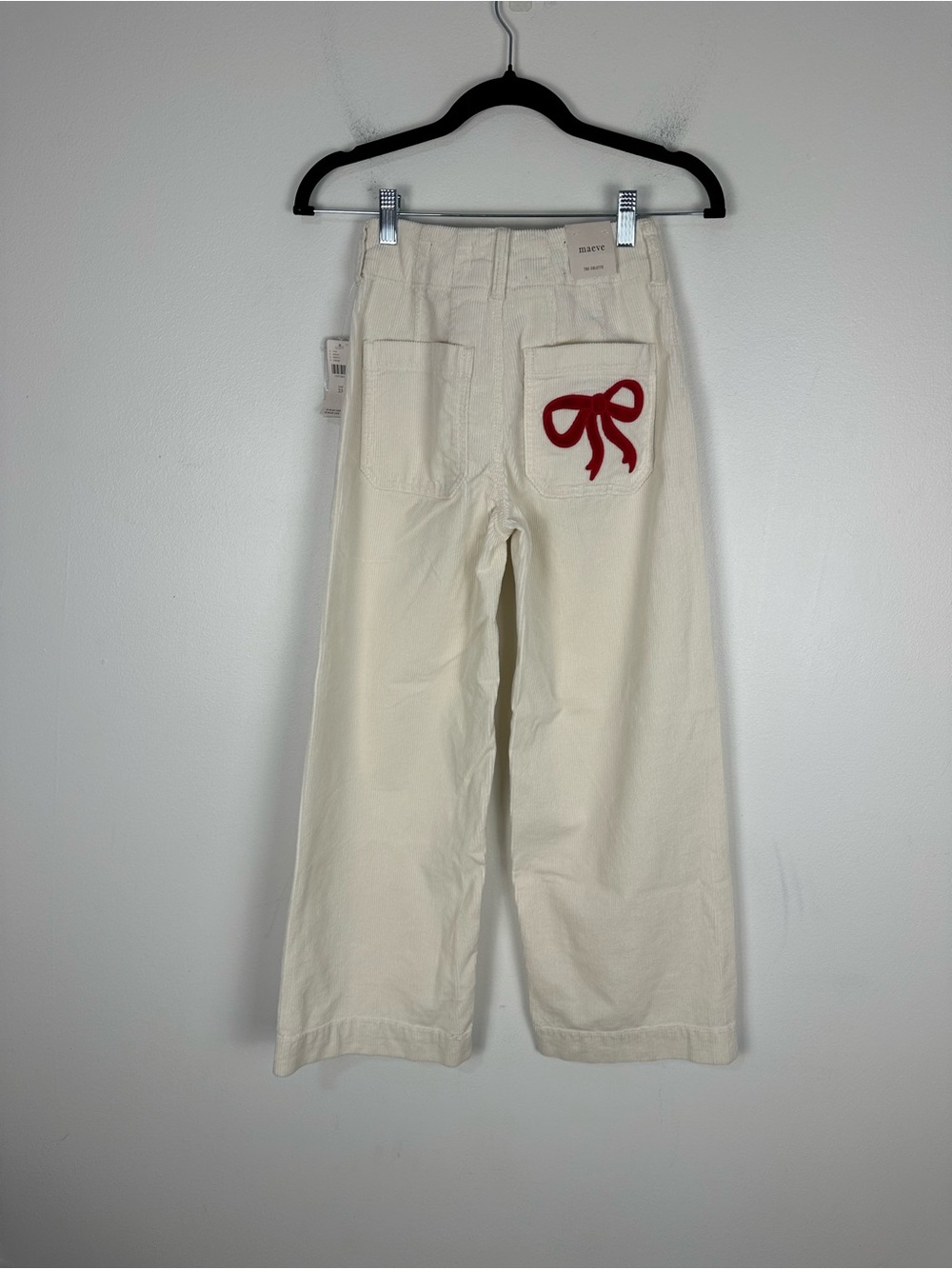 Maeve The Colette Bow Corduroy Crop Wide-Leg Trousers Women’s Sz 23 NWT - Picture 6 of 11